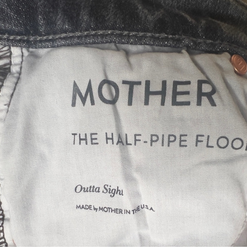 Mother Superior The Half Pipe Flood Barrel Jeans Outta Sight Black - Picture 5 of 11